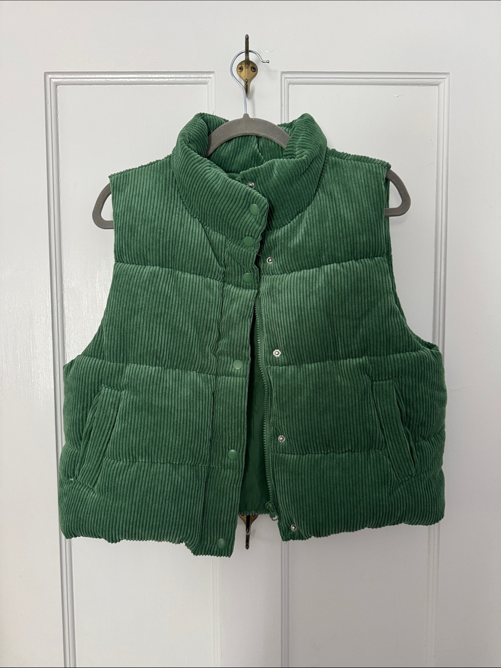 Love Tree Green Corduroy Puffer Vest